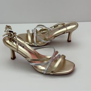 Soda Metallic Gold and Silver Heels Size 7 NWOT